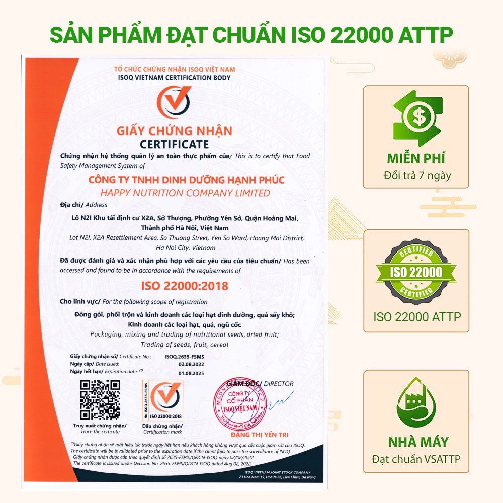 Chứng nhận healthnuts