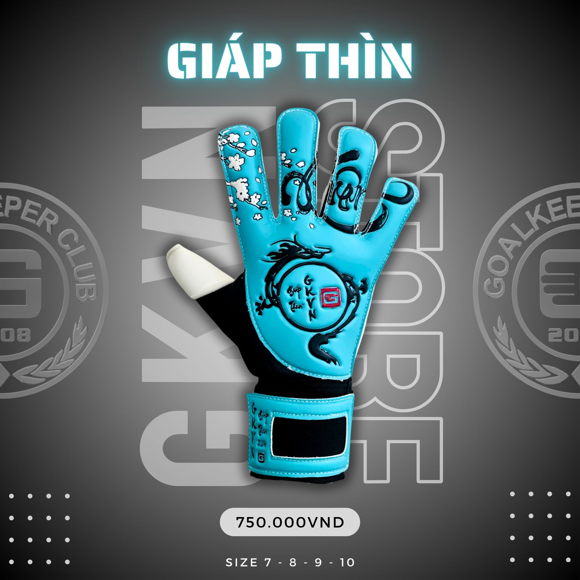 Găng Tay Thủ Môn GKVN Giáp Thìn - xanh