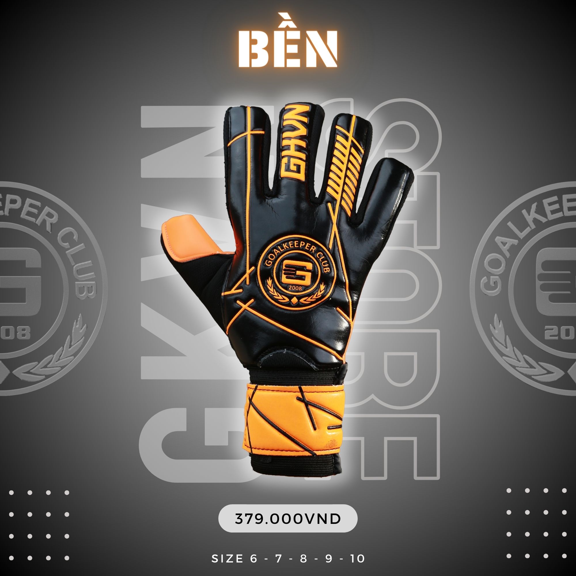 Găng Tay Thủ Môn GKVN Bền - Cam