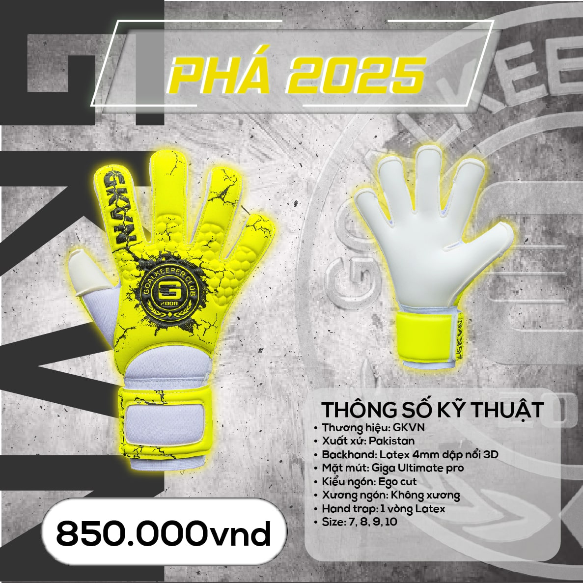 Găng Tay Thủ Môn Phá Special Pro Giga - Neon