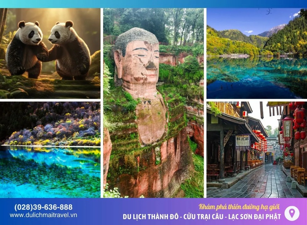 Tour Trung Quốc 6N5D • Thành Đô - Cửu Trại Câu - Lạc Sơn Đại Phật • No Shop • Tháng 4,5,6