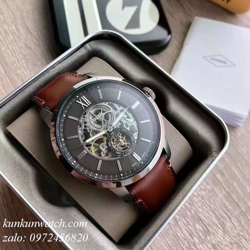 Đồng Hồ Nam Fossil ME3181 Mặt Số Phụ Chạy Giây Automatic Dây Da 50mm ...