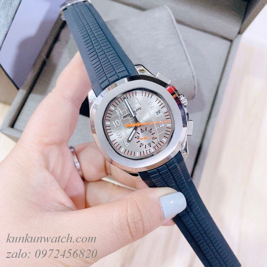 Đồng Hồ Nam Patek Philippe Automatic Mặt Số Phụ Chạy Giây Dây Cao Su  Đen 40mm