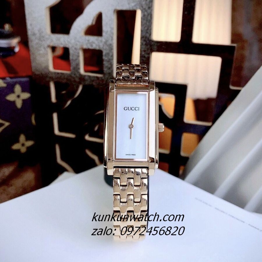 Đồng Hồ Nữ Gucci Horsebit Bracelet Mặt Chữ Nhật Kim Rose Gold 21