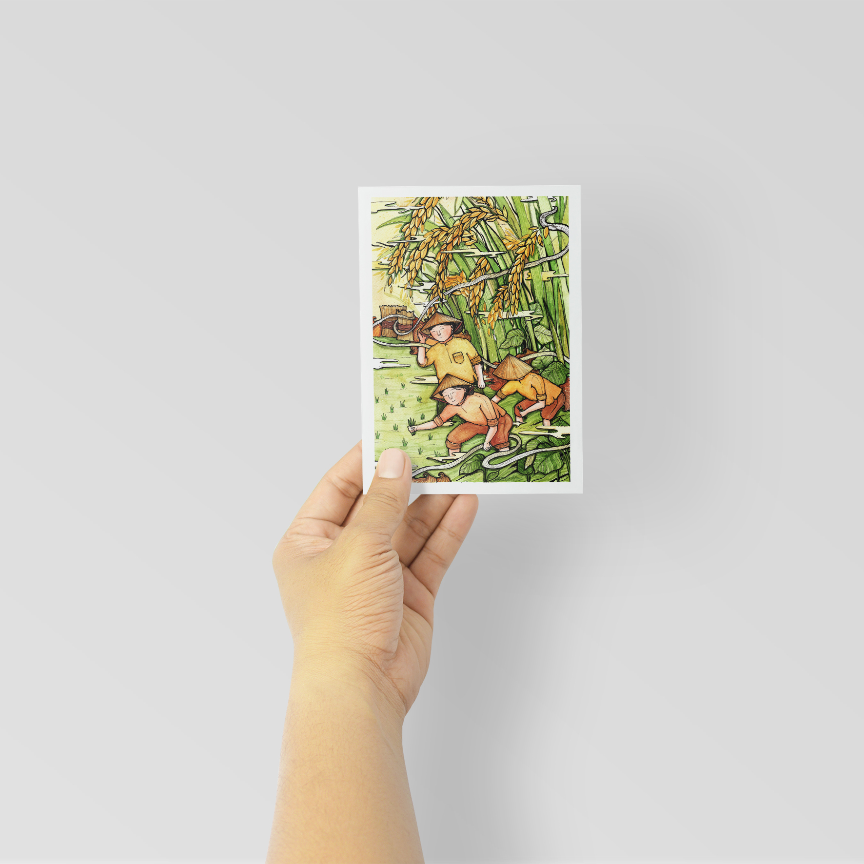 Postcard Canh | Ngư tiều canh mục 10x15cm Soyn