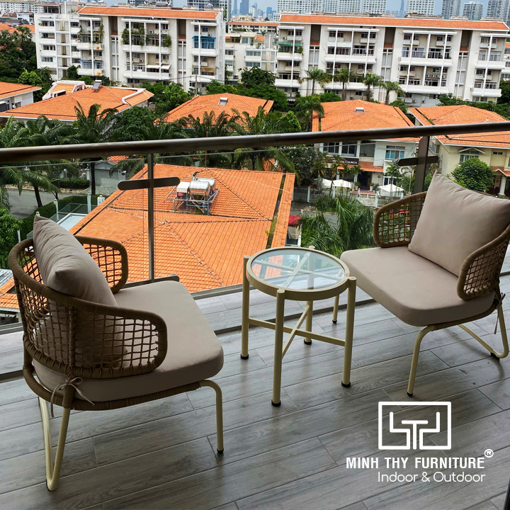 Bàn ghế ban công nhựa giả mây MT2044