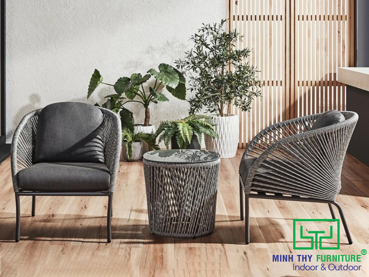 Bộ bàn ghế ban công MT 2051 6 BÀN GHẾ BAN CÔNG ĐAN DÂY DÙ MT2051