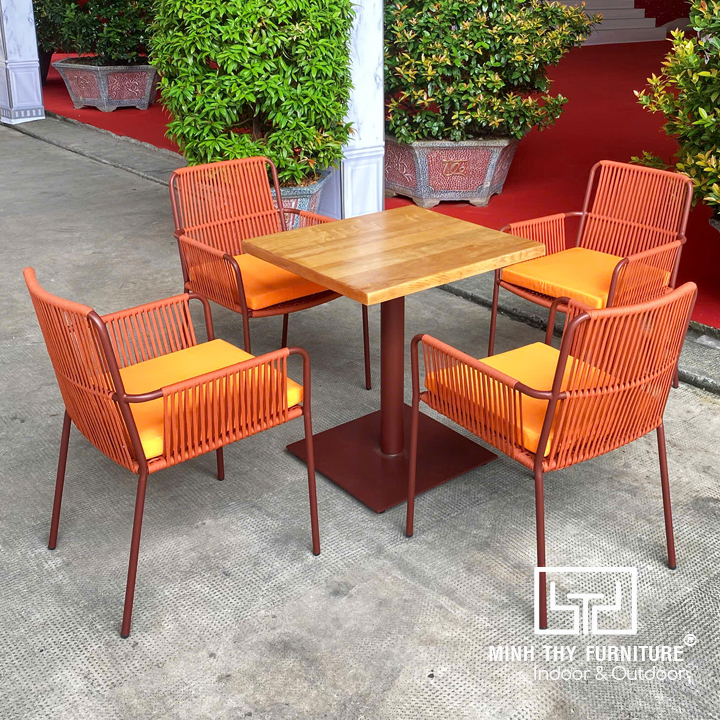 Bộ Bàn Ghế Café Đan Dây Dù MT2A228