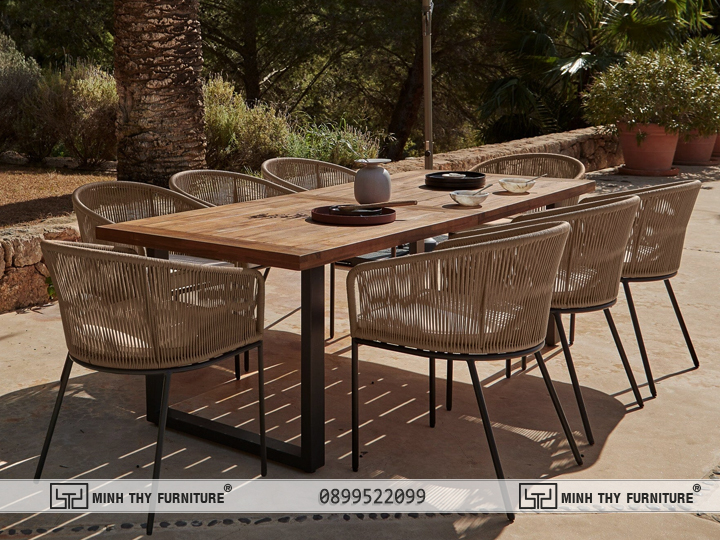 Bàn Ghế Cafe Ngoài Trời Nhựa Giả Mây