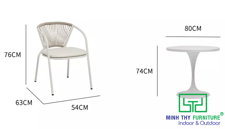 Bộ bàn ghế cafe ngoài trời MT 2041 7 BÀN GHẾ CAFE NGOÀI TRỜI MT2041