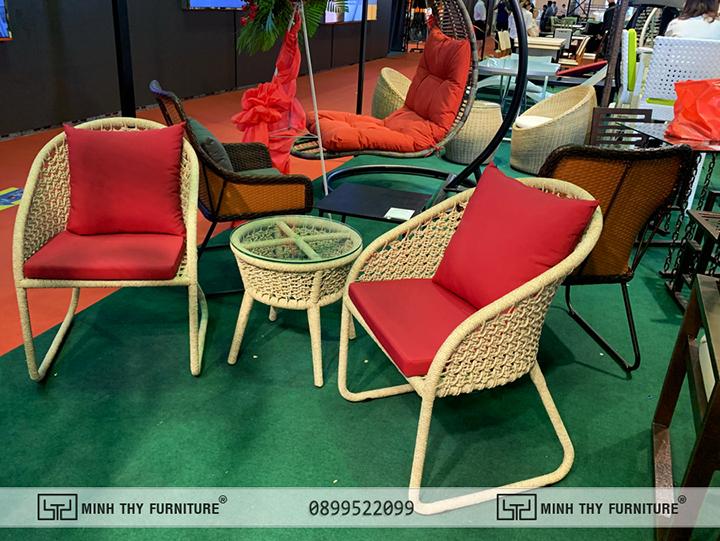 Những trải nghiệm khó quên tại Vietbuild TP.HCM tháng 9 năm 2020 39 Bàn Ghế Cafe Đan Dây Dù