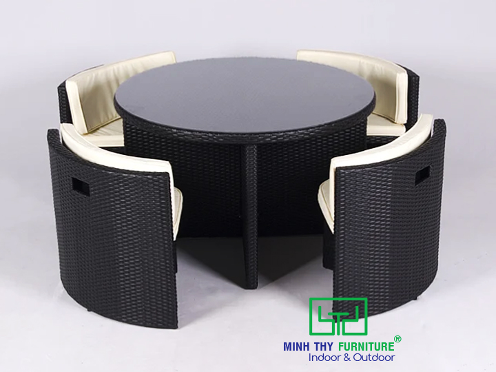 Các ứng dụng bàn ghế ăn nhựa giả mây 21 BÀN GHẾ NHỰA GIẢ MÂY MT208