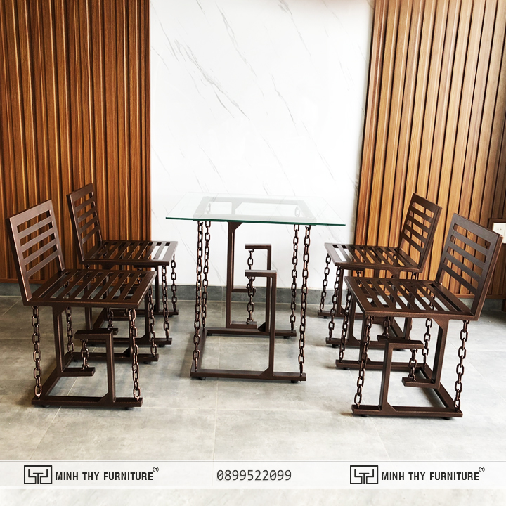 BÀN GHẾ SẮT HỘP NGOÀI TRỜI BGS3007 | MẪU GHẾ SẮT HỘP VINTAGE ĐẸP SANG –  Minh Thy Furniture