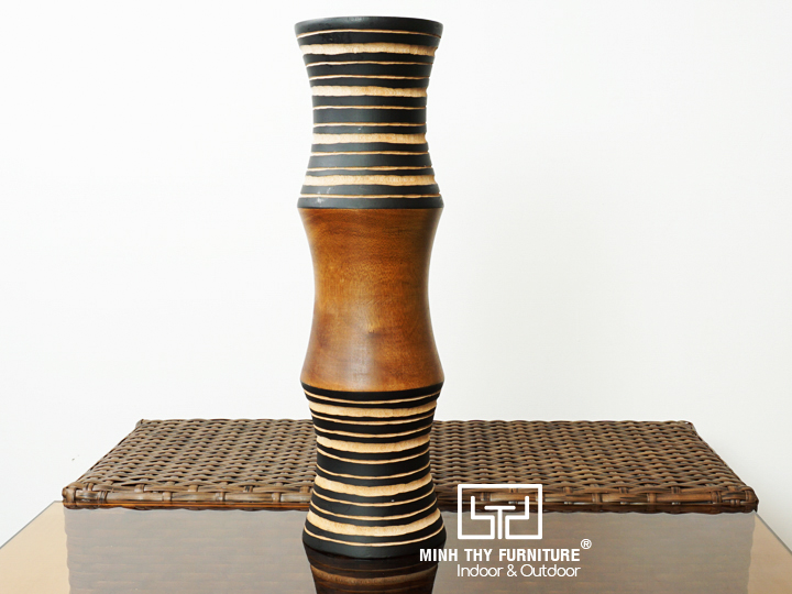 Bình Cắm Hoa Bằng Gỗ Cao 14 cm