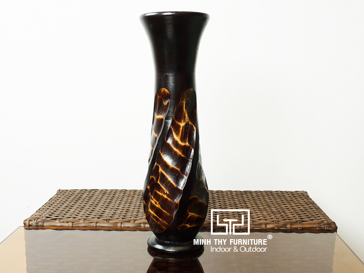 Bình Cắm Hoa Bằng Gỗ Cao 14 cm