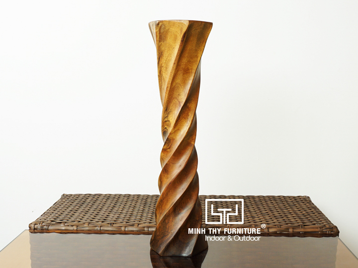 Bình Cắm Hoa Bằng Gỗ Cao 14 cm