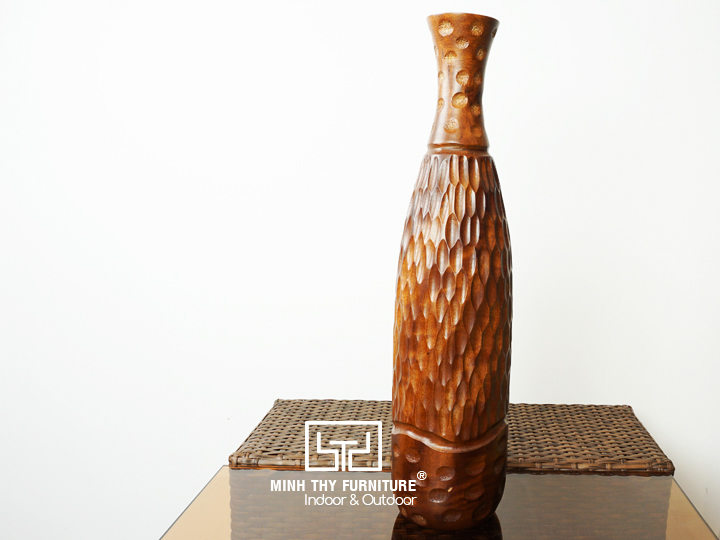 Bình Cắm Hoa Bằng Gỗ Cao 20 cm