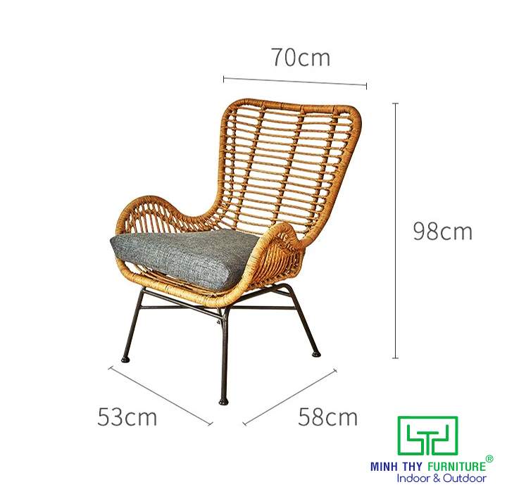 Bộ Bàn Ghế Ban Công MT2058 7 Bàn Ghế Ban Công Nhựa Giả Mây MT2058