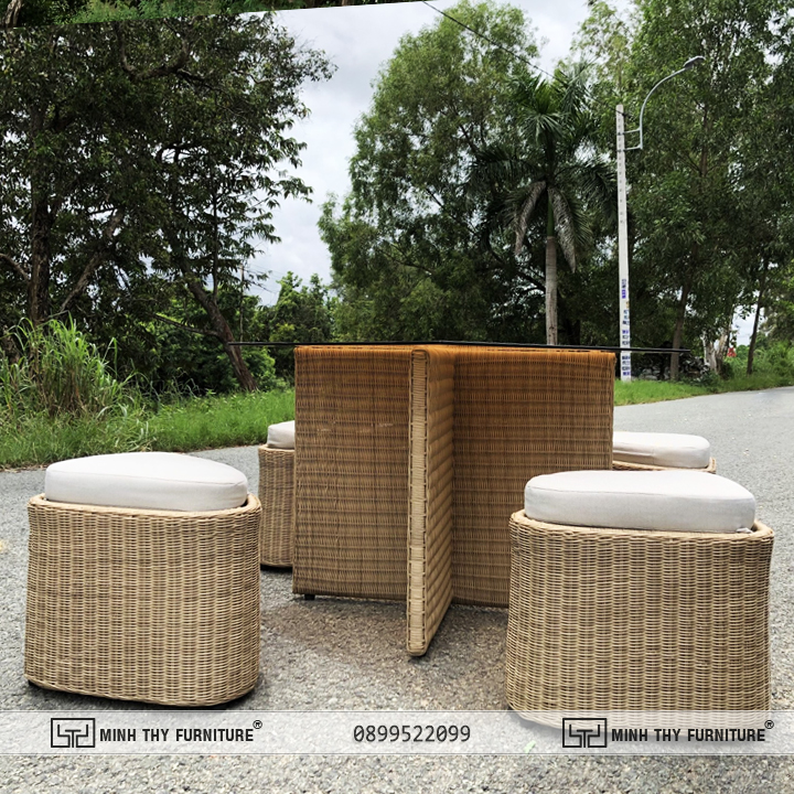 Bộ bàn ghế cafe mây nhựa MT 2A275 2 Một gốc của mâu MT2A275