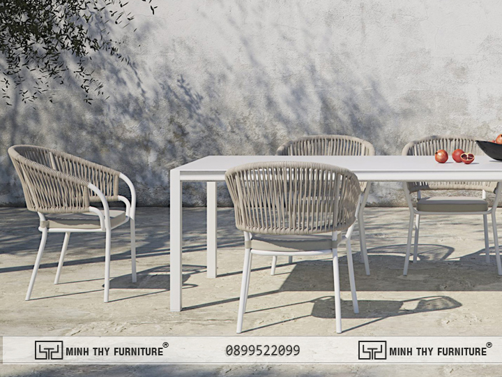 Bộ bàn ghế dây dù ngoài trời MT 2012 6 BỘ BÀN GHẾ ĐAN DÂY DÙ MT2012