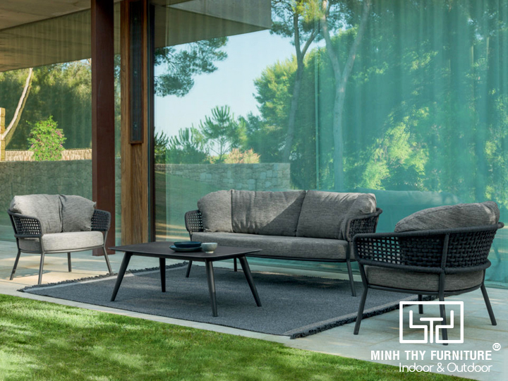 Vì sao nên đặt sofa mây nhựa ở khu vực hành lang? 9 BỘ SOFA DÂY DÙ NGOÀI TRỜI MT1005