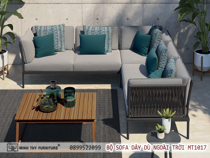 BỘ SOFA DÂY DÙ NGOÀI TRỜI CHỮ L MT1017