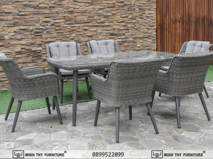 Ghế ăn MT2A186 kết hợp với bàn mặt đá marble trắng vân mây đẳng cấp