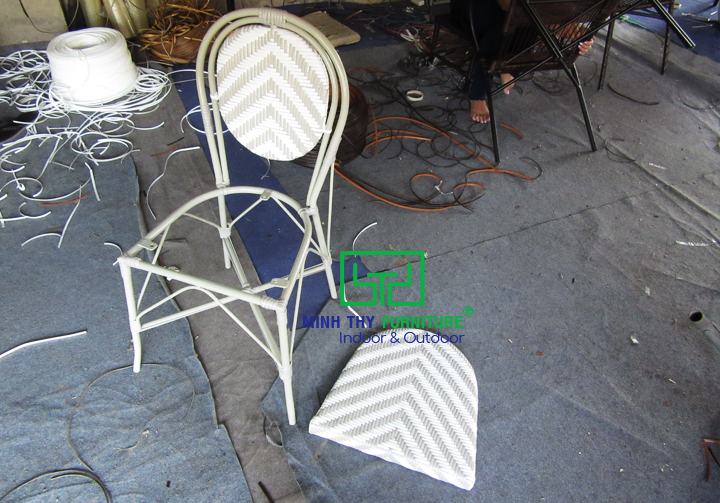 Ghế cafe giả mây mẫu sản xuất theo yêu cầu của khách hàng