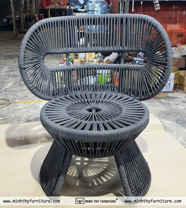 Ghế cafe trong nhà đan dây rope thiết kế hiện đại phù hợp quán cafe