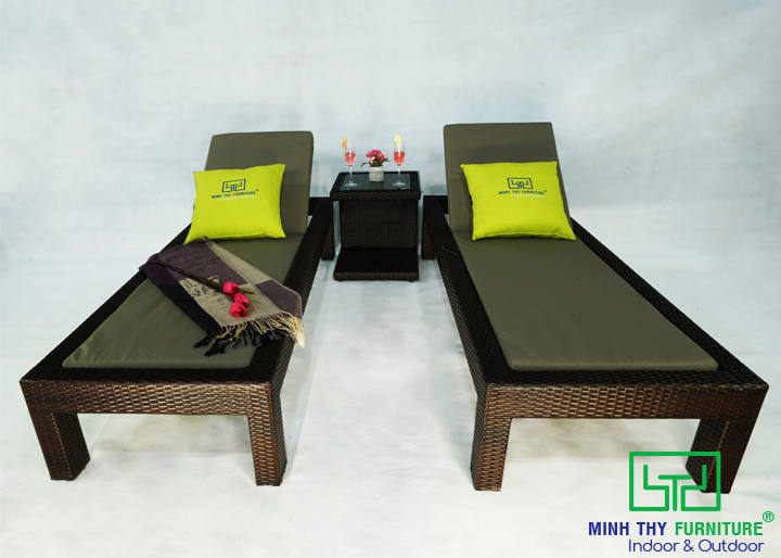 Ghế hồ bơi mây nhựa ngoài trời MT 4A18 6 Ghế Hồ Bơi Mây Nhựa MT4A18