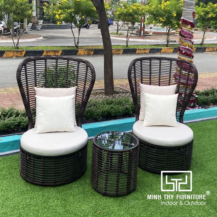 bàn ghế sảnh chờ nhựa giả mây MT1A81