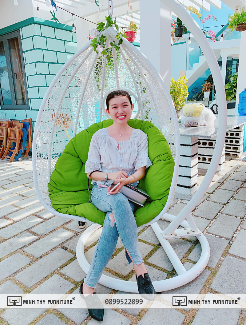 Xích đu nhựa giả mây giá rẻ 8 Ghế Xích Đu Đơn Nhựa Giả Mây MT909