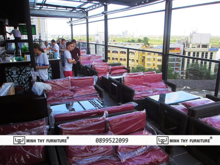 King Rooftop Coffee sofa nhựa giả mây