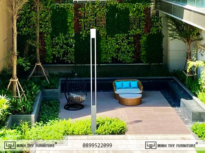 Một số dự án nội ngoại thất mây nhựa tiêu biểu của Minh Thy. 12 Sofa nhựa giả mây