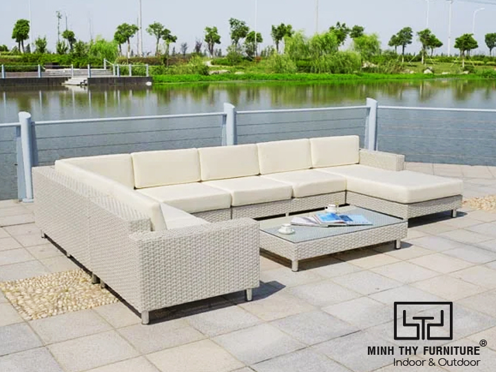 Gợi ý đến bạn những mẫu sofa góc đẹp 3 SOFA MÂY NHỰA MT116