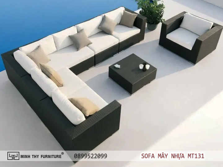 Gợi ý đến bạn những mẫu sofa góc đẹp 5 SOFA MÂY NHỰA MT131