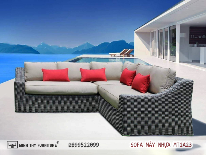 Gợi ý đến bạn những mẫu sofa góc đẹp 6 SOFA MÂY NHỰA MT1A23