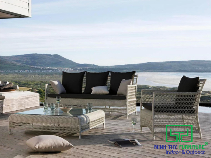 Bộ sofa nhựa giả mây MT 1023 5 SOFA MÂY NHỰA NGOÀI TRỜI MT1023