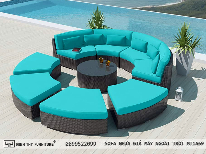 SOFA NHỰA GIẢ MÂY NGOÀI TRỜI MT1A69