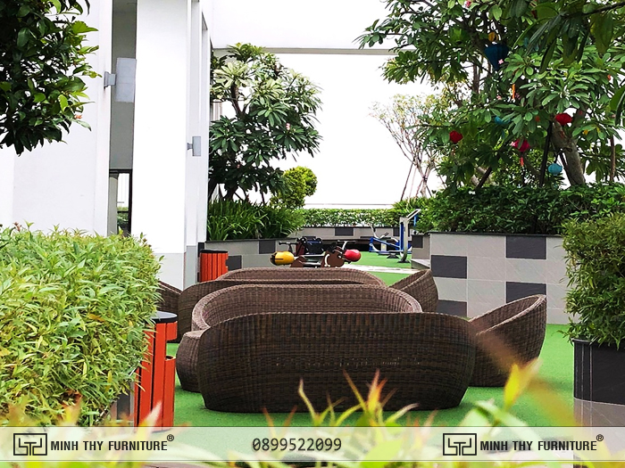 Một số dự án nội ngoại thất mây nhựa tiêu biểu của Minh Thy. 5 Sofa nhựa giả mây