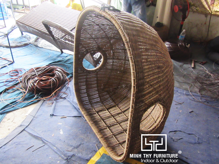 Hướng dẫn cách đan xích đu nhựa giả mây sân vườn MT924