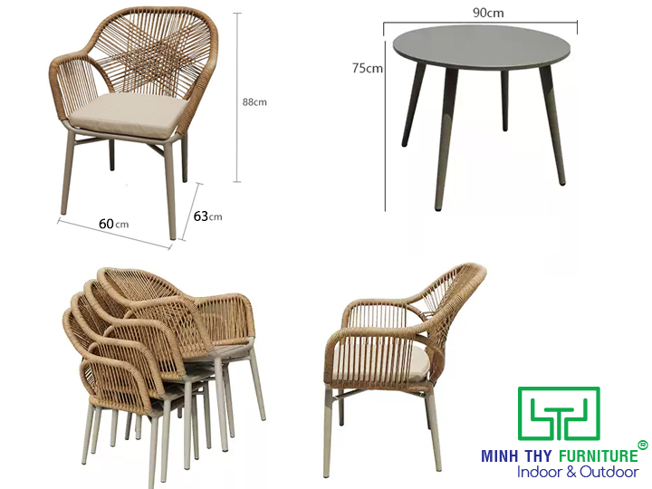 BÀN GHẾ BAN CÔNG NHỰA GIẢ MÂY MT2054 7 BÀN GHẾ BAN CÔNG NHỰA GIẢ MÂY MT2054