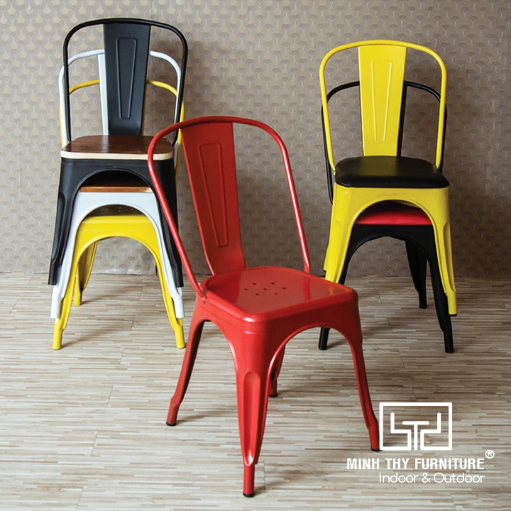 Ghế Tolix MTT1518 tựa lưng cho quán cafe hiện đại