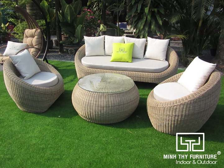 SOFA MÂY NHỰA SÂN VƯỜN MT1A22