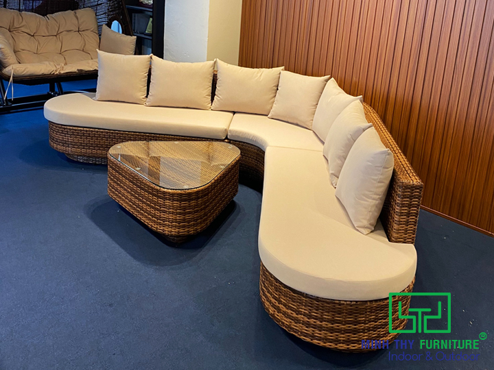 Sofa mây nhựa ngoài trời MT179