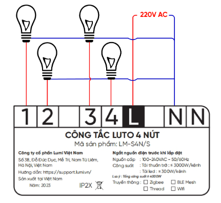 Hướng dẫn lắp đặt và cài đặt Lumi Công tắc Luto On/Off