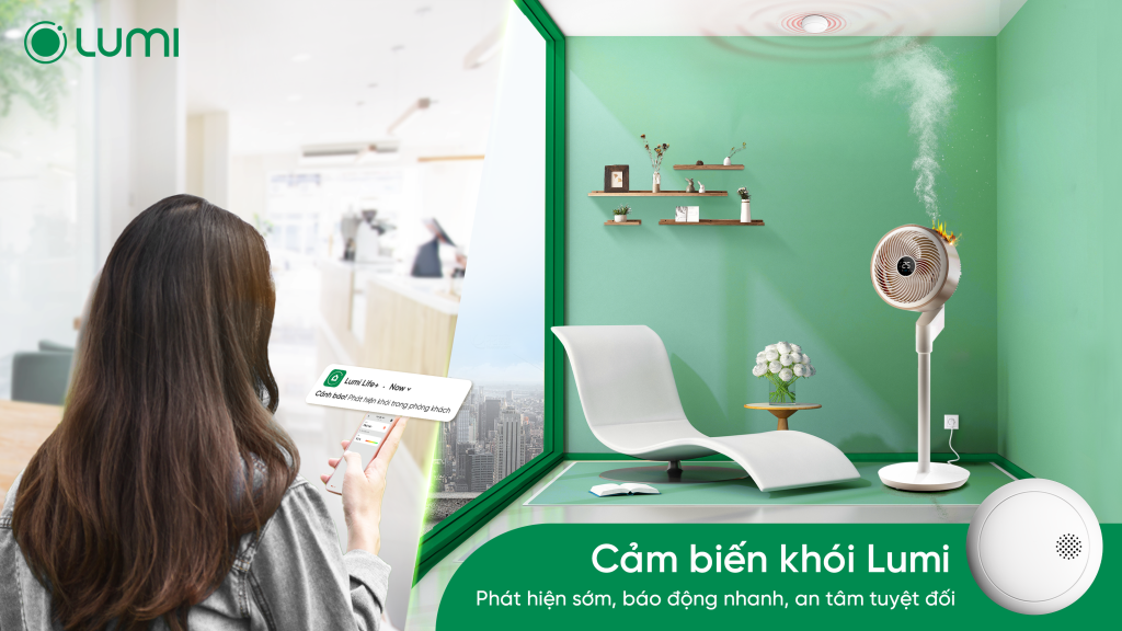 Cảm biến khói thông minh Lumi: Phát hiện sớm – Báo động nhanh – An tâm tuyệt đối