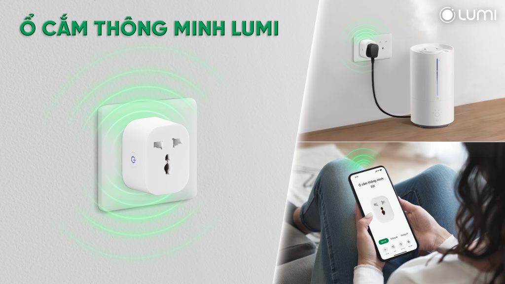 Ổ cắm thông minh Lumi: Hẹn giờ bật/tắt, giám sát tiêu thụ điện qua kết nối Wifi