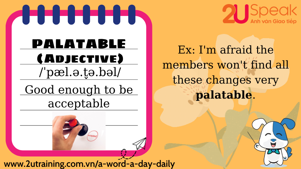 A Word A Day - Palatable