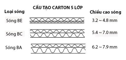 Cấu tạo carton 5 lớp